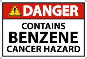 perigo contém sinal de benzeno no fundo branco vetor
