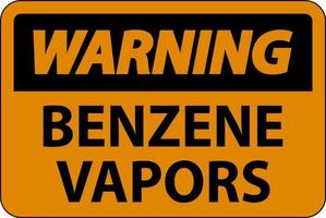sinal de vapores de benzeno de advertência no fundo branco vetor