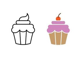 ilustração vetorial de clipart de design de ícone de cupcake isolada vetor