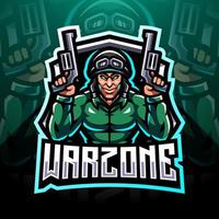 design de logotipo de mascote do warzone esport vetor