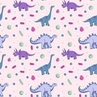 fundo de dinossauro. padrão perfeito com dinossauros, padrão de bebê. textura vetorial fofa para roupas de cama infantis, tecido, papel de parede, papel de embrulho, têxtil, estampa de camiseta. estilo cartoon, vetor. vetor