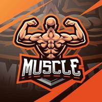 design de logotipo de mascote de homem musculoso vetor