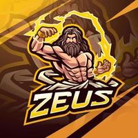 Design do logotipo do mascote Zeus Esport vetor