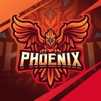 design do logotipo do mascote phoenix esport vetor