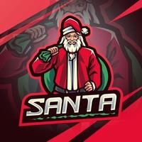 design do logotipo do mascote santa esport vetor