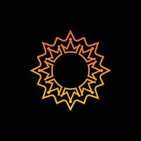 um design de logotipo criativo de uma combinação de coroa com uma forma de sol em um conceito plano simples. vetor