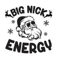 big nick energia natal, natal engraçado do papai noel vetor