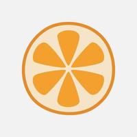 ilustração de clipart bonito fatia de laranja. recurso de design de ícone de frutas frescas para pôster e banner. vetor