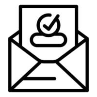 ícone de assinatura de carta de correio, estilo de estrutura de tópicos vetor