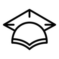 ícone de chapéu de formatura acadêmica, estilo de estrutura de tópicos vetor