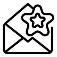 ícone de envelope favorito, estilo de estrutura de tópicos vetor