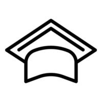 ícone de chapéu de formatura de educação, estilo de estrutura de tópicos vetor