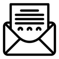 escrevendo ícone de envelope, estilo de estrutura de tópicos vetor