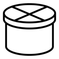 ícone de caixa de presente redonda, estilo de estrutura de tópicos vetor