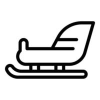 ícone de trenó do papai noel de férias, estilo de estrutura de tópicos vetor