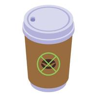 ícone de xícara de café descafeinado para viagem, estilo isométrico vetor