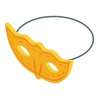 ícone de máscara de carnaval, estilo isométrico vetor