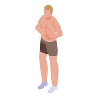 ícone de musculação de homem musculoso, estilo isométrico vetor