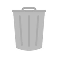 ícone de escala de cinza plana de lata de lixo vetor