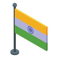 ícone de bandeira de área de trabalho indiana, estilo isométrico vetor