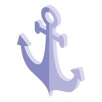 ícone de âncora do mar, estilo isométrico vetor