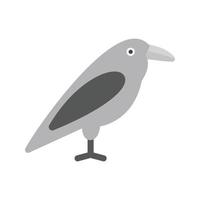 ícone de escala de cinza plano de pássaro vetor