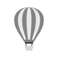 balão de ar quente plana ícone em tons de cinza vetor