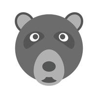 ícone de escala de cinza plana de rosto de urso vetor