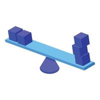 ícone de comparação de cubos, estilo isométrico vetor