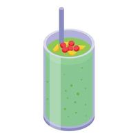 ícone de smoothie de rúcula, estilo isométrico vetor