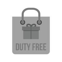 bagagem duty free plana ícone em escala de cinza vetor