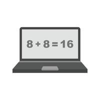 ícone de escala de cinza plano de cálculo on-line vetor