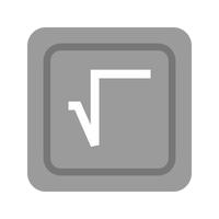 símbolo de raiz quadrada ícone plano em tons de cinza vetor