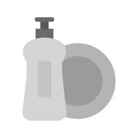 ícone de escala de cinza plano de sabão para lavar louça vetor