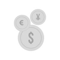 moeda plana ícone em tons de cinza vetor