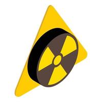 ícone de contaminação por radiação, estilo isométrico vetor