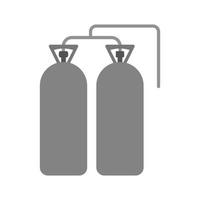 tanques de oxigênio plana ícone em tons de cinza vetor