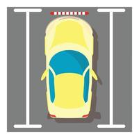 ícone de carro amarelo, estilo isométrico vetor