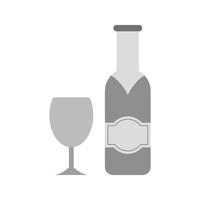 ícone de tons de cinza plano de champanhe vetor