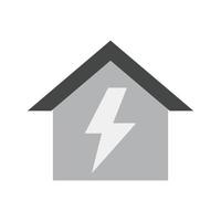 ícone plano em tons de cinza de perigo de eletricidade vetor