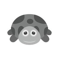 cara de tartaruga plana ícone em tons de cinza vetor