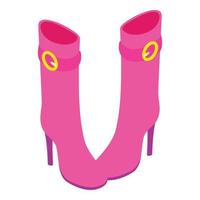 ícone de botas femininas, estilo isométrico vetor