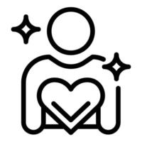 ícone de controle de saúde cardíaca, estilo de estrutura de tópicos vetor