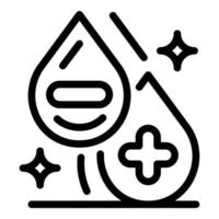 ícone do grupo sanguíneo rh, estilo de estrutura de tópicos vetor