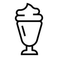 vetor de contorno do ícone da loja de gelato. sorvete de chocolate