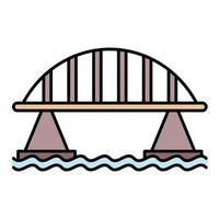 vetor de contorno de cor de ícone de ponte de viaduto