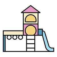 vetor de contorno de cor de ícone complexo de playground infantil