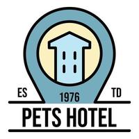 logotipo do hotel para animais de estimação da cidade, estilo de estrutura de tópicos vetor