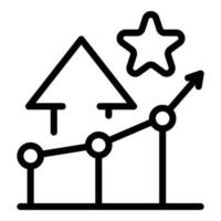 seta, diagrama e ícone de estrela, estilo de estrutura de tópicos vetor