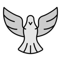 vetor de contorno de cor de ícone de pomba da paz